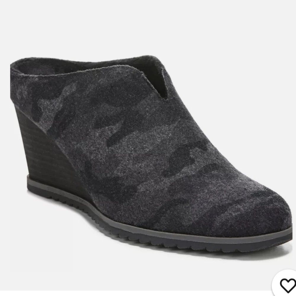 NIB SOUL Naturalizer Haley Mule Gray Camo Wedges Women's Size 9M